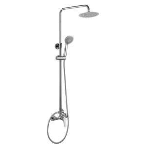 Kibath coluna extra longa com alavanca única redonda six 100-150cm cromada