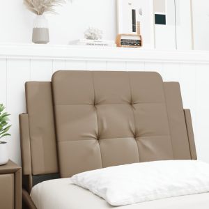 Almofadão de cabeceira 90 cm couro artificial cappuccino ptob7668