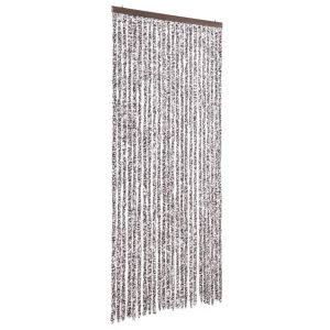 Cortina anti-insetos 100x200 cm chenille castanho e bege