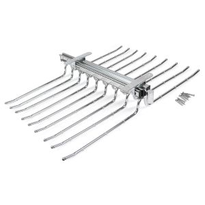 Emuca porta calças duplo removível para guarda-roupa., cromado, aço e