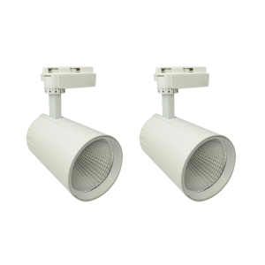 2x refletor LED trilha 30w, branco 3000k, 3000lm, monofásico, branco