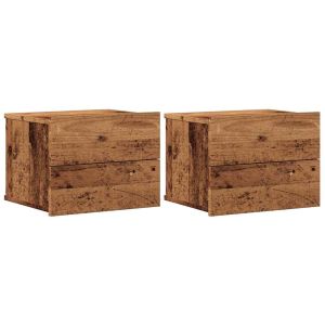 Casa lúmina - set  de 2 mesita de noche madera madeira  40 x 32 x 30 cm