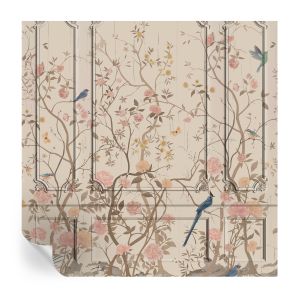 Papel de parede vinílico pássaros e flores 250x250 tulup