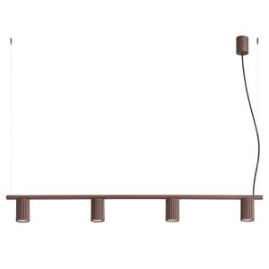 Lustres karbon 4 marrom alumínio 122x212x6.5cm