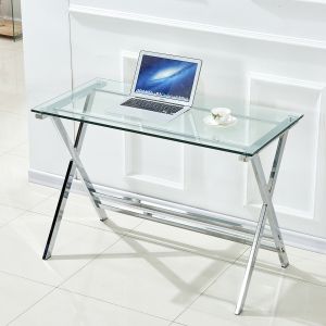 Mesa de computador de vidro transparente 76x110x55cm