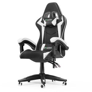 Cadeira de jogos a, cadeira ergonómica com apoio - preto/branco
