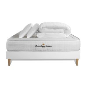 Conjunto completo de cama - colchão 140x190 cm + estrado de molas com ripas