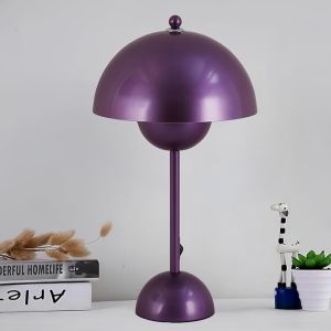 Lâmpada de mesa roxa, estilo flowerdepot para quarto E27