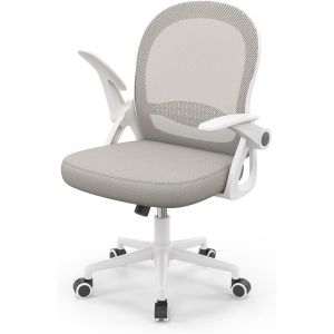 Rattantree cadeirade escritório ergonómica com encosto médio tela, cinzento