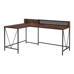 Secretária Frelvepirg forma de l 165x110x75 cm aspeto de nogueira [en.casa]