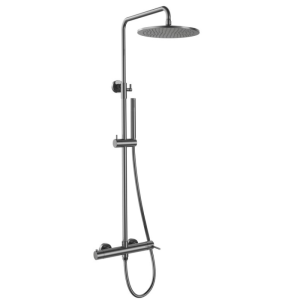 Conjunto de chuveiro termostático round elite redondo titânio 250mm