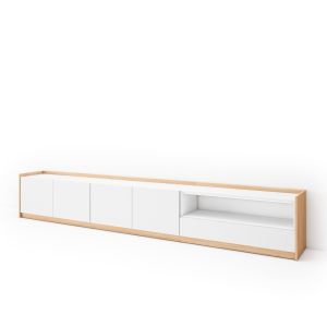Móvel de tv, 310x37x50cm, branco e carvalho soft rf4322