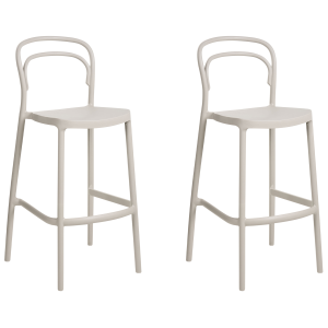 Conjunto de 2 bancos de bar para jardim porano creme