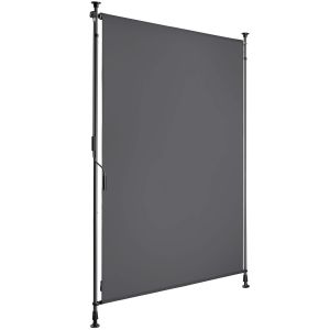 Toldo de pinza com manivela, altura ajustável, 100x310 cm, preto