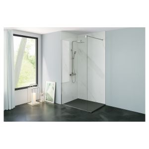 Ondee - kit  paneles murales esquina evena mármol gris 120cm perfil cromado