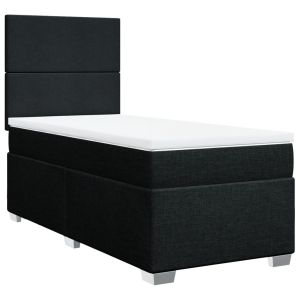 vidaXL cama box spring con colchón tela negro 100x200 cm
