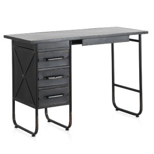 Escrivaninha de metal com 3 gavetas, 120x50x80cm