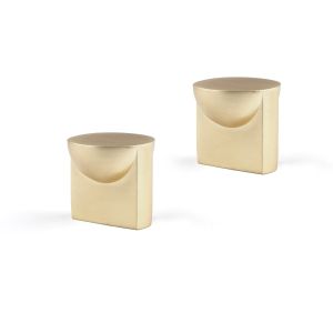 Rei | 2 elegantes puxadores dourados foscos modelo 866 d25 mm