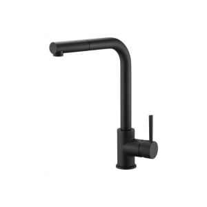 Torneira de cozinha monocomando extensível em preto fosco – série malta