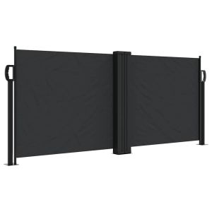 Toldo lateral retrátil vidaxl preto 100x1000 cm