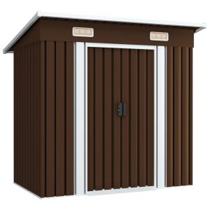 Abrigo de jardim 194x121x181 cm aço castanho