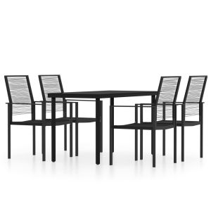 vidaXL juego de comedor para jardín 5 piezas negro