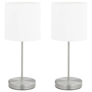 Candeeiros de secretária ativados por toque 2 pcs branco e14