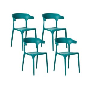 Conjunto de 4 cadeiras de jardim gubbio azul esverdeado