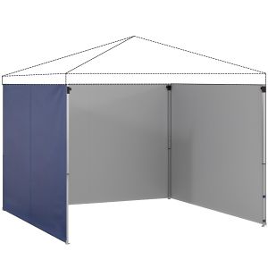 Paredes laterais para tenda 300x200 cm tecido oxford color azul Outsunny