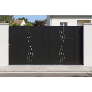 Portão de correr aço nali veleta 3,5 m a180 preto