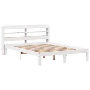 vidaXL estructura de cama con cabecero sin colchón blanco 160x200 cm