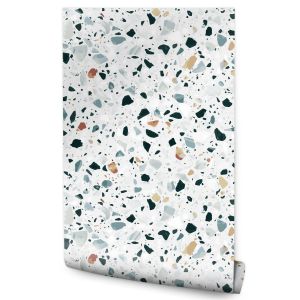 Papel de parede decoração moderna sala de estar pedras coloridas