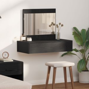 Mesa de maquilhagem suspensa  carvalho preto 83x40x70 cm wf986215