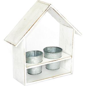 Floreira caseira com 2 vasos de zinco