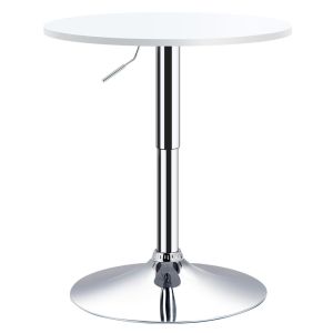 Mesa de bar metal, mdf color blanco Homcom, casa - mesas