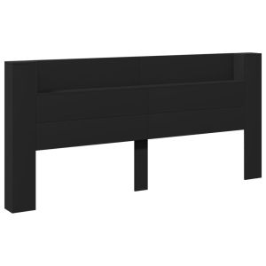 vidaXL cabecero de cama con LED negro 220x16,5x103,5 cm