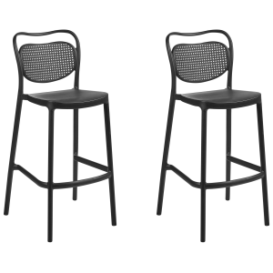 Conjunto de 2 bancos de bar para jardim celleno preto