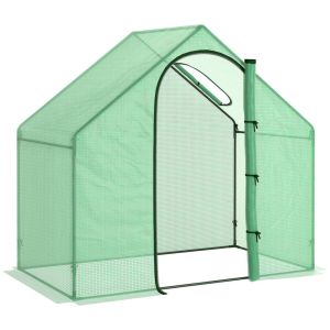 Estufa 180x100x168 cm aço e pe color verde Outsunny