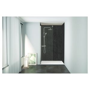 Kit instalação painéis murais em nicho maola ardósia 120cm  - perfil preto