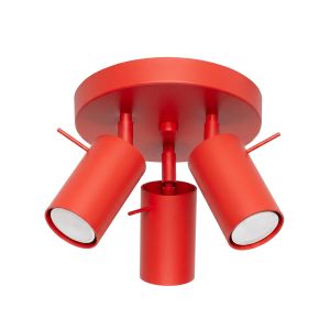 Plafons ring 3 vermelho aço 25.7x14.5x25.7cm