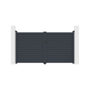 Portão de abrir calancia 3m alt.160cm alumínio cinza + motor