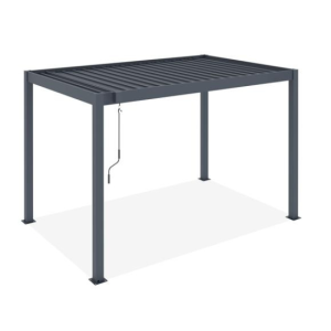 Pérgola bioclimática autoportante de alumínio cinza piana 3x2m