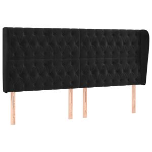 vidaXL cabecero con orejas de terciopelo negro 203x23x118/128 cm