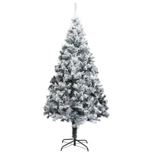 Árvore de natal artificial c/ flocos de neve 240 cm PVC verde pt5096