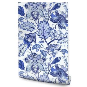 Papel de parede para sala de estar flowers leaves retro style
