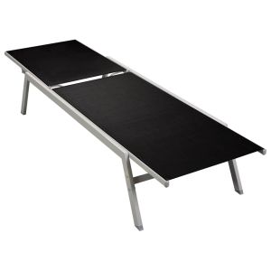 vidaXL tumbona de acero y textilene negra