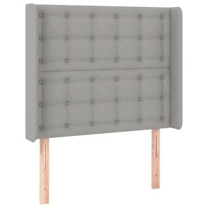 vidaXL cabecero con orejas de tela gris claro 103x16x118/128 cm