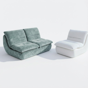 Pack nuvia living 3 plazas - verde salvia y blanco