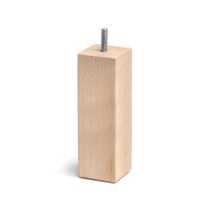 Rei | pé quadrado de madeira para móveis 15 cm | 47x47x150 mm | faia