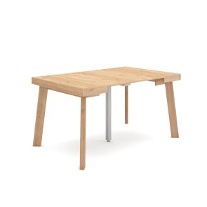 Mesa consola extensível, 140x90x73cm, carvalho, pés de madeira rf3133